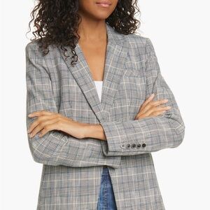 Veronica Beard Gia Glen Plaid Dickey Blazer